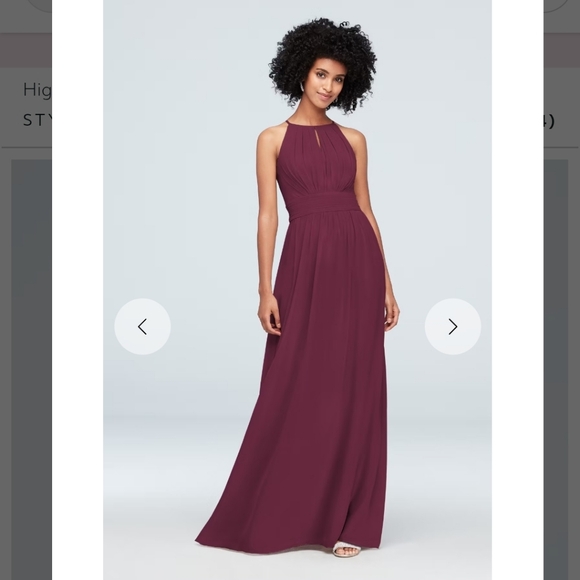 Gorgeous David's Bridal Maxi Bridesmaid Dress In "Ballet," Sz 14 - Picture 6 of 10